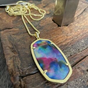NWT Kendra Scott Gold Reid Necklace in Watercolor Illusion!